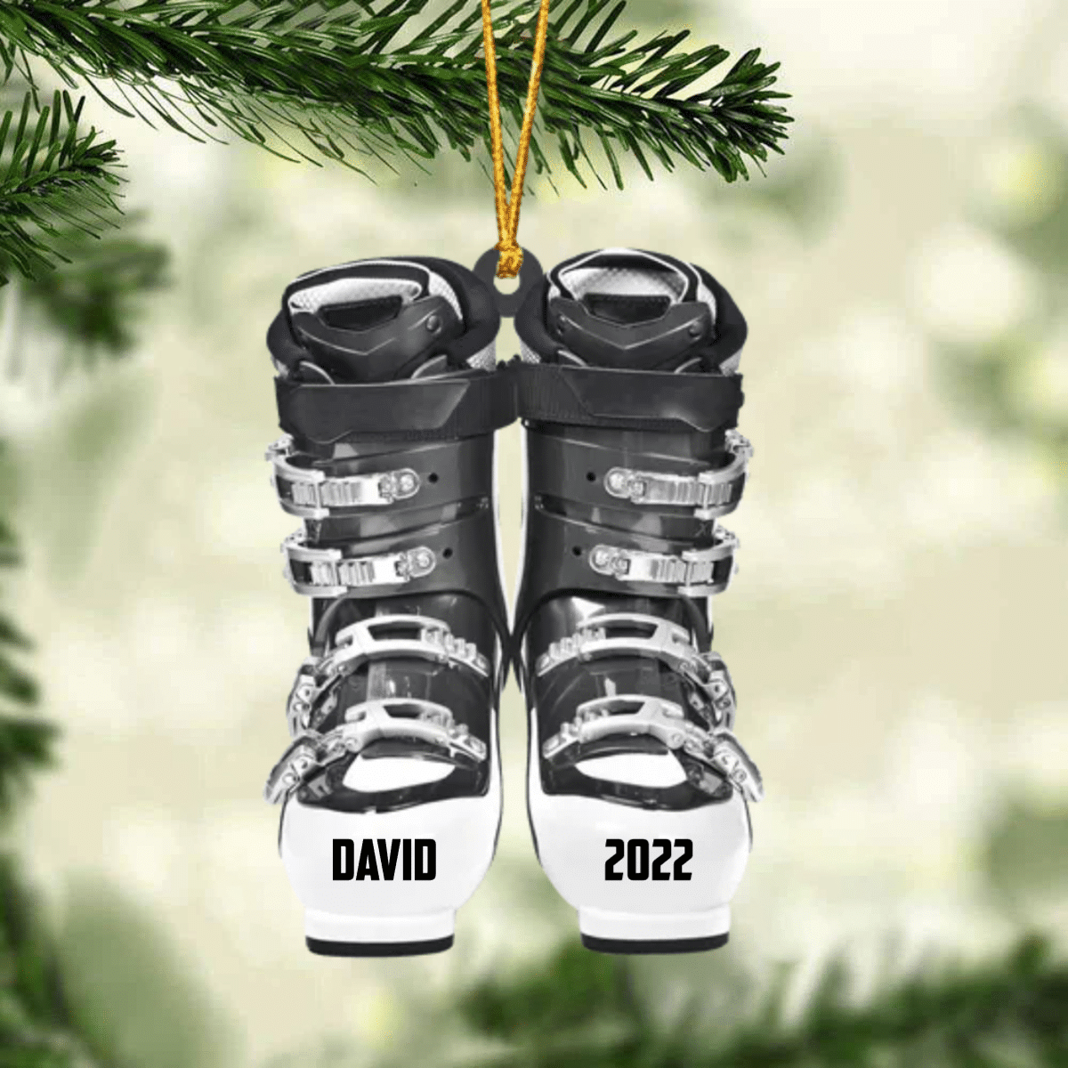 Skiing Roller Skate Personalized Christmas Ornament, Custom Name Acrylic Ornament for Snowboarding Player OO1939