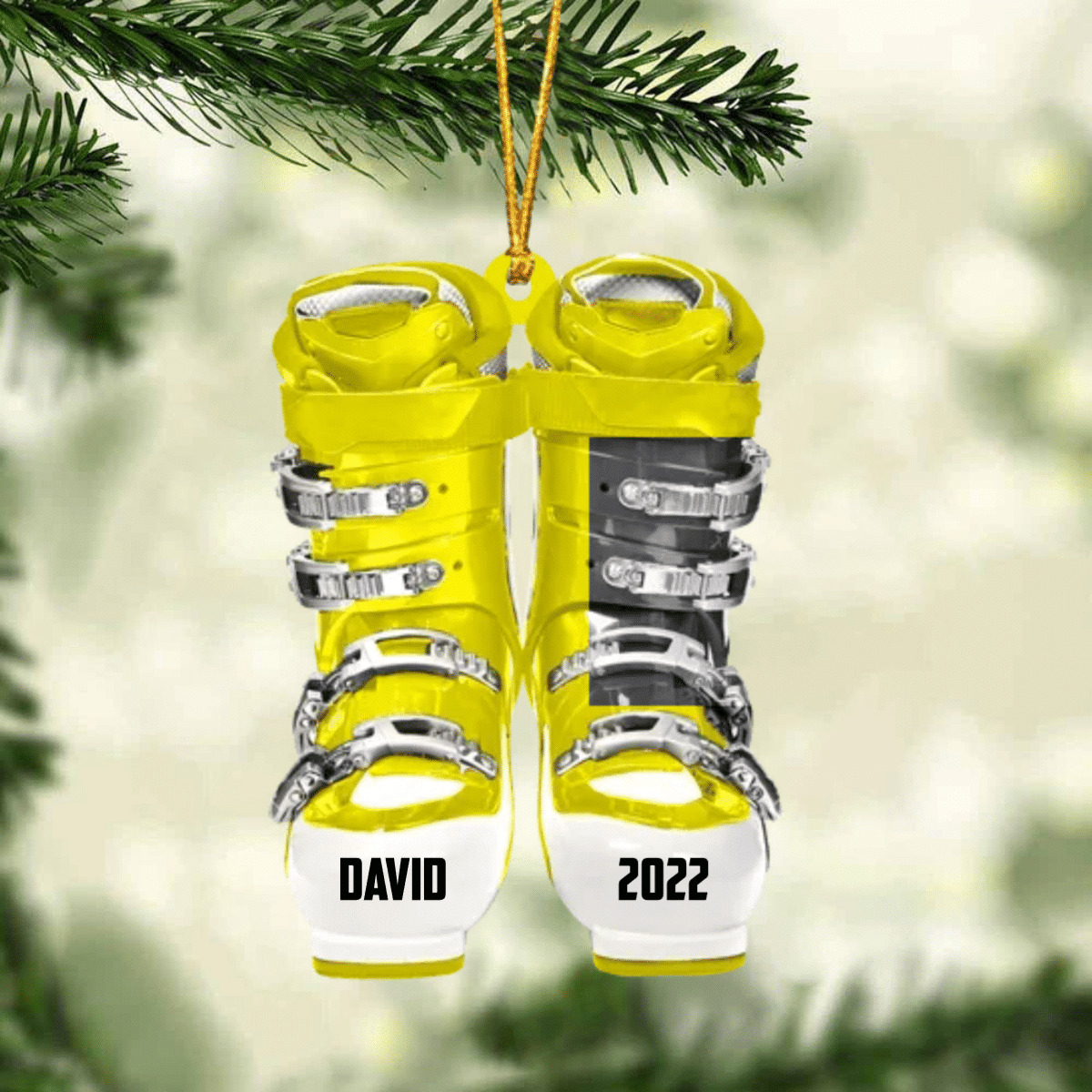 Skiing Roller Skate Personalized Christmas Ornament, Custom Name Acrylic Ornament for Snowboarding Player OO1939