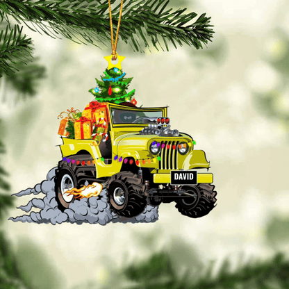 Driving The Jee At Christmas Personalized Cut Ornament Gift For Jee Lover OO1938