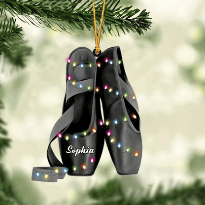 Ballet Pointe Shoes With Christmas Light - Personalized Christmas Ornament - Gift For Ballet Dancers SO1310