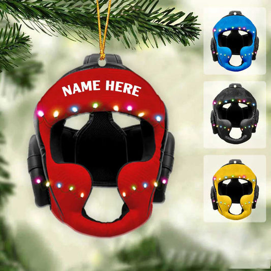 Wrestling Helmet Personalized Christmas Ornament, Custom Name Wrestling Acrylic Ornament OO4427