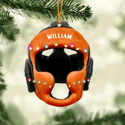 Wrestling Helmet Personalized Christmas Ornament, Custom Name Wrestling Acrylic Ornament OO4427