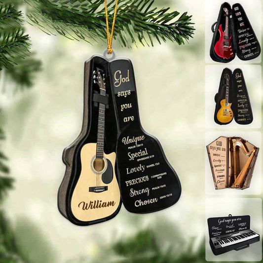 Personalized Musical Instrument With Bag God Says You Are - Christmas Ornament for Music Lovers OO4426