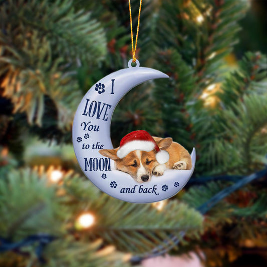 Corgi I Love You To The Moon And Back Christmas Ornament OO4416