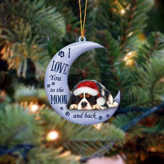 Cavalier King Charles Spaniel I Love You To The Moon And Back Christmas Ornament OO4413