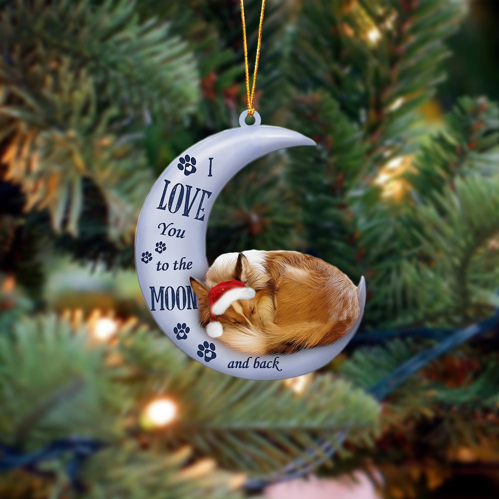 Sheltie I Love You To The Moon And Back Christmas Ornament OO4412