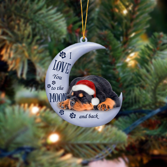 Rottweiler I Love You To The Moon And Back Christmas Ornament OO4417