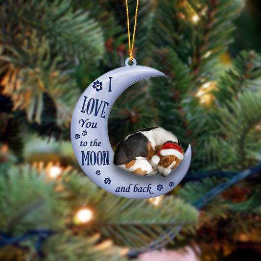 beagle I Love You To The Moon And Back Christmas Ornament OO4418