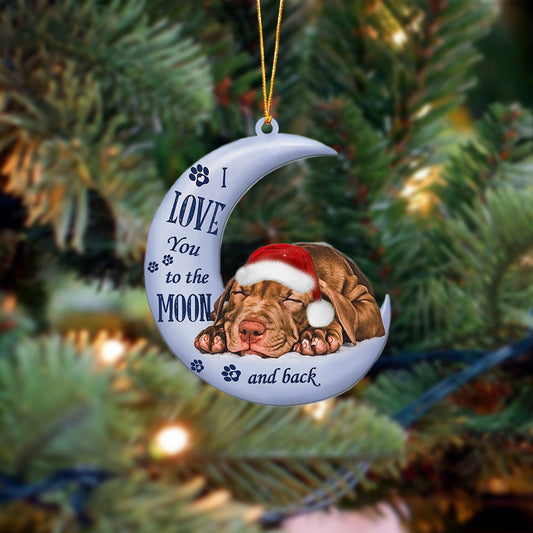 Pitbull I Love You To The Moon And Back Christmas Ornament OO4411