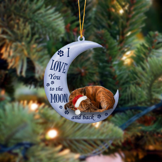 Whippet I Love You To The Moon And Back Christmas Ornament OO4404