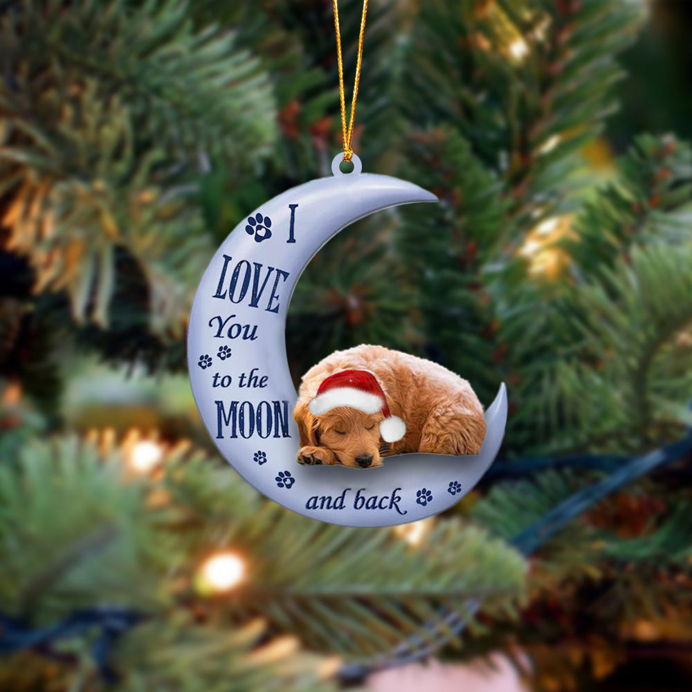 Goldendoodle I Love You To The Moon And Back Christmas Ornament OO4414