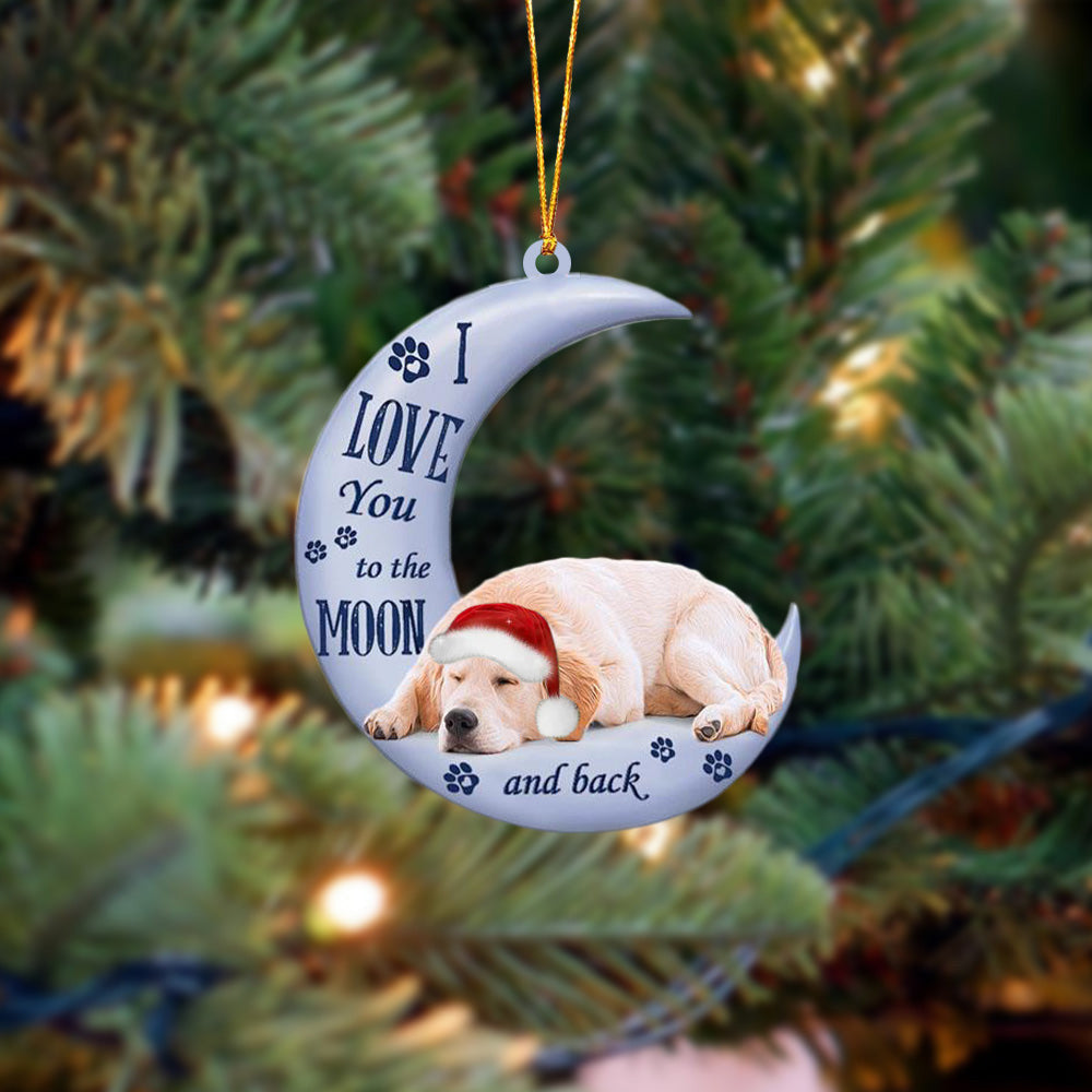 Golden retriever I Love You To The Moon And Back Christmas Ornament OO4408