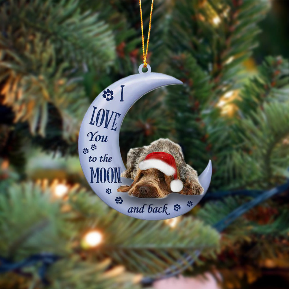 brown roan dog I Love You To The Moon And Back Christmas Ornament OO4402