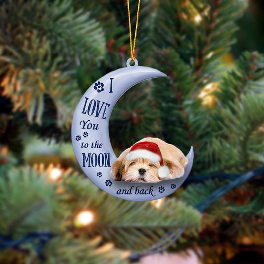 Lhasa Apso I Love You To The Moon And Back Christmas Ornament OO4405