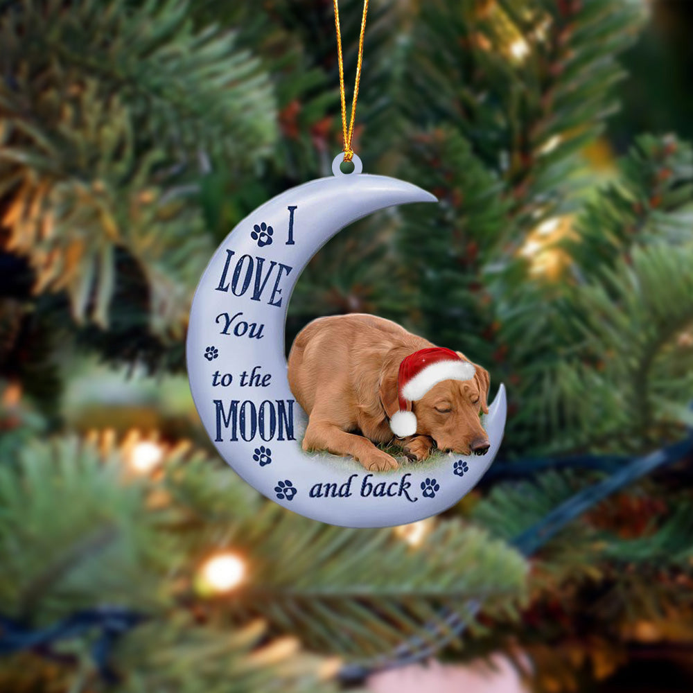 Red labrador retriever I Love You To The Moon And Back Christmas Ornament OO4403