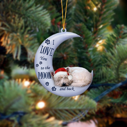 West Highland White Terrier I Love You To The Moon And Back Christmas Ornament OO4396