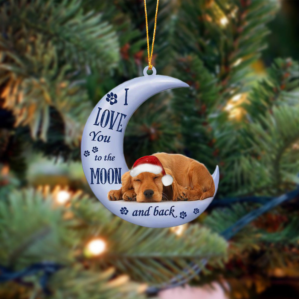 Cocker Spaniels I Love You To The Moon And Back Christmas Ornament OO4388