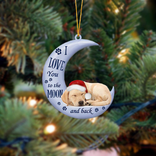 Labrador retriever I Love You To The Moon And Back Christmas Ornament OO4386