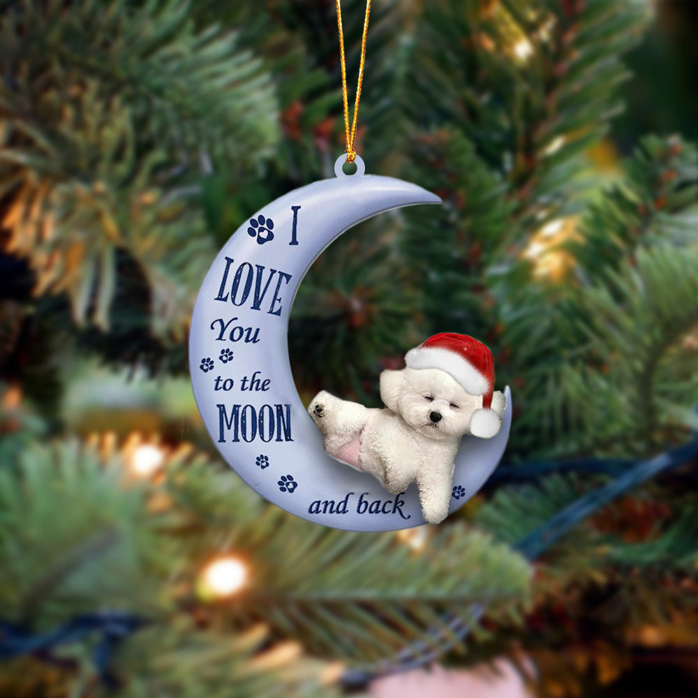 Bichon frise I Love You To The Moon And Back Christmas Ornament OO4383