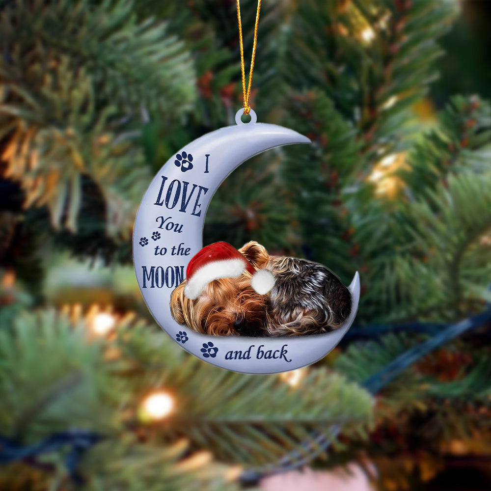 Yorkshire terrier I Love You To The Moon And Back Christmas Ornament OO4381