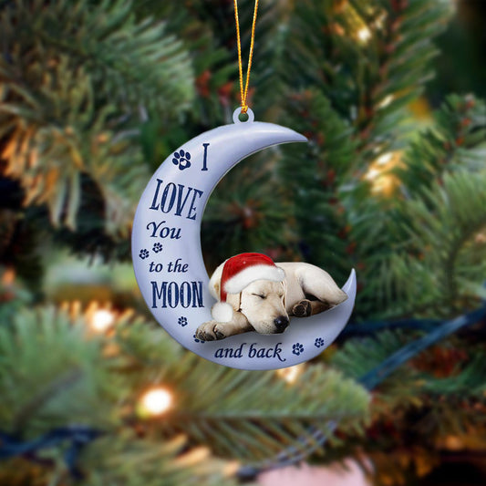 Labrador retriever.I Love You To The Moon And Back Christmas Ornament SO1308