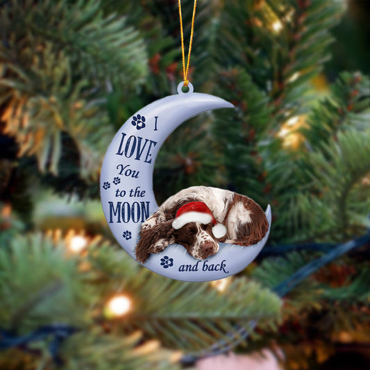 English Springer Spaniel I Love You To The Moon And Back Christmas Ornament OO4380