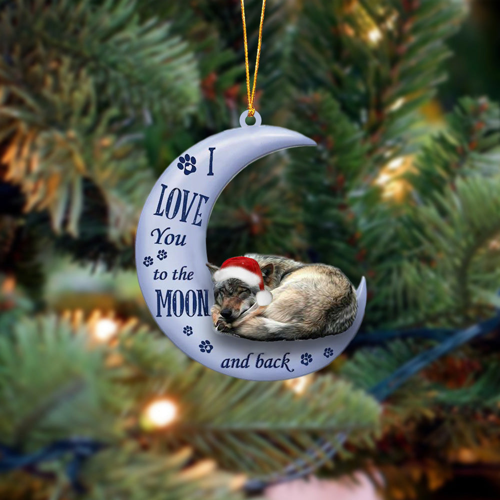 Wolf I Love You To The Moon And Back Christmas Ornament OO4370