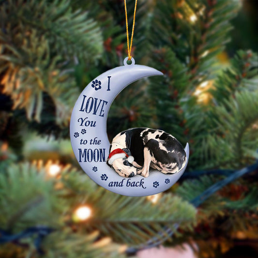 Great dane I Love You To The Moon And Back Christmas Ornament OO4363