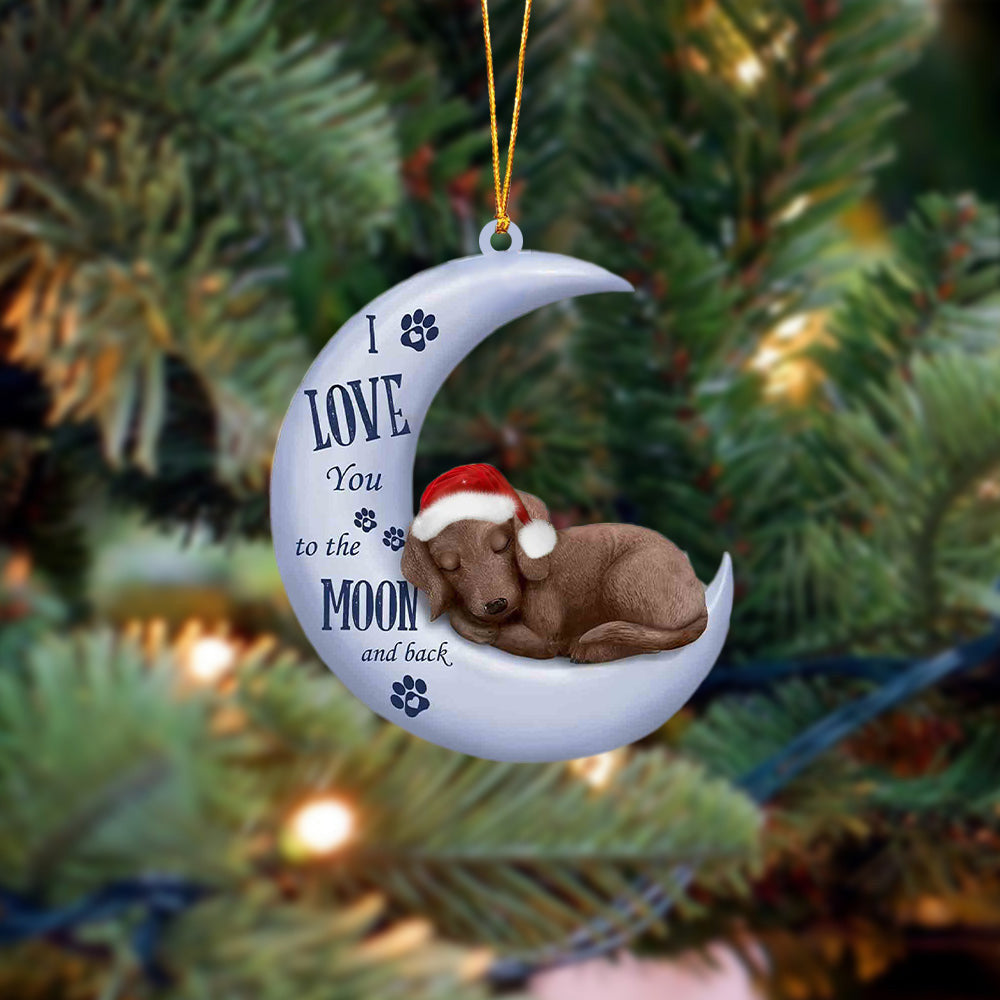 Dachshund I Love You To The Moon And Back Christmas Ornament OO4365