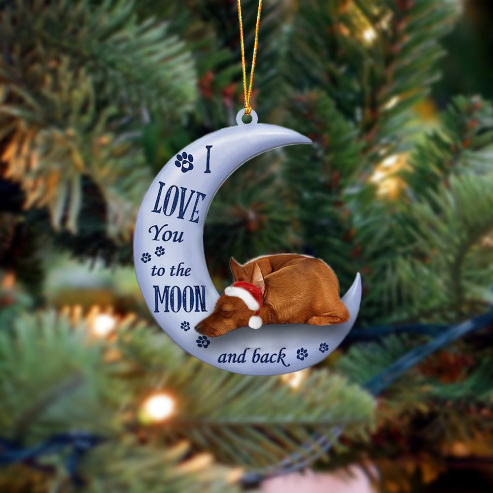 Miniature Pinscher I Love You To The Moon And Back Christmas Ornament OO4376