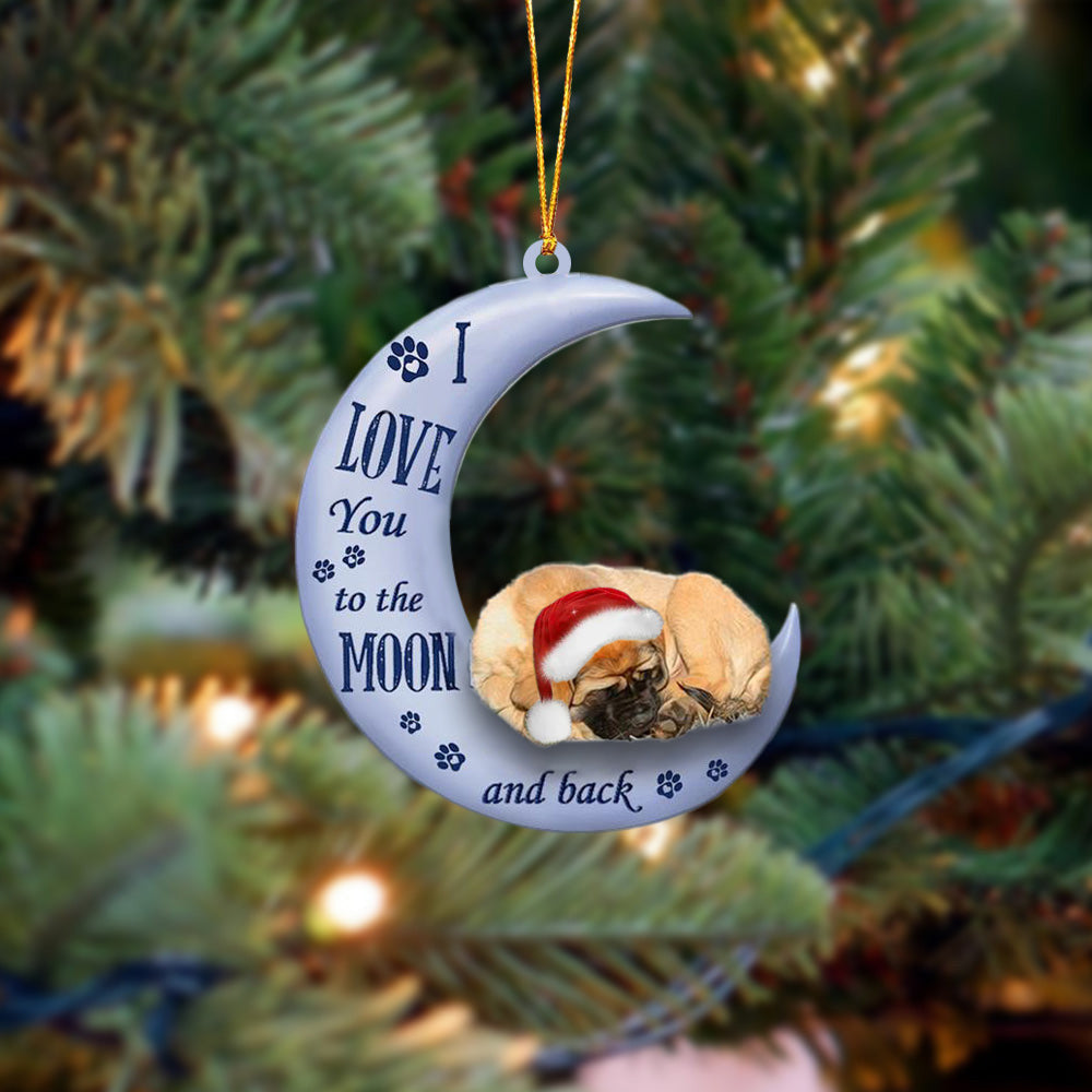 English Mastiff I Love You To The Moon And Back Christmas Ornament OO4372