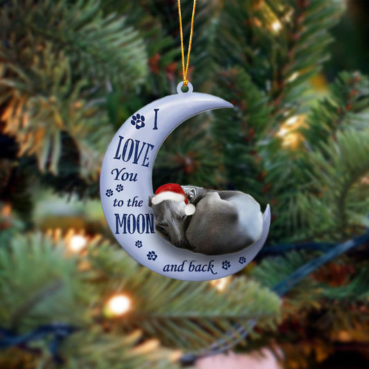 greyhound I Love You To The Moon And Back Christmas Ornament OO4375