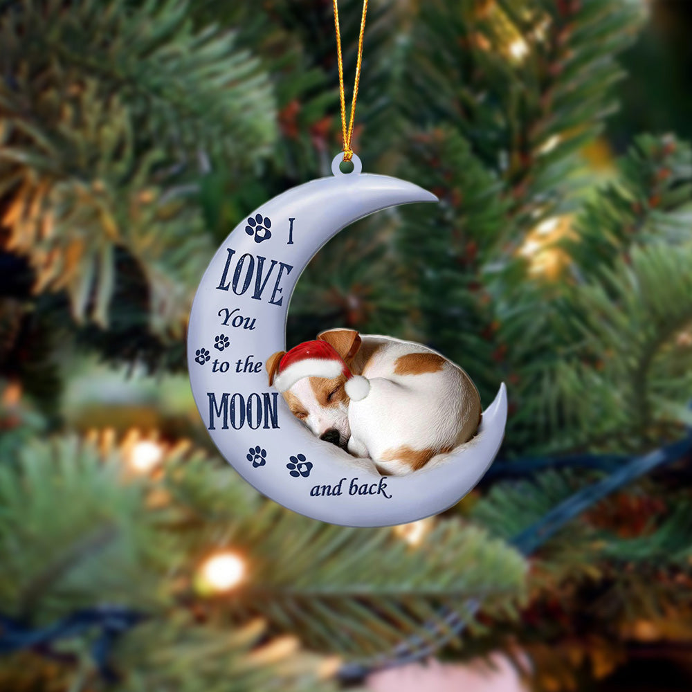 Jack Russell Terrier I Love You To The Moon And Back Christmas Ornament OO4362