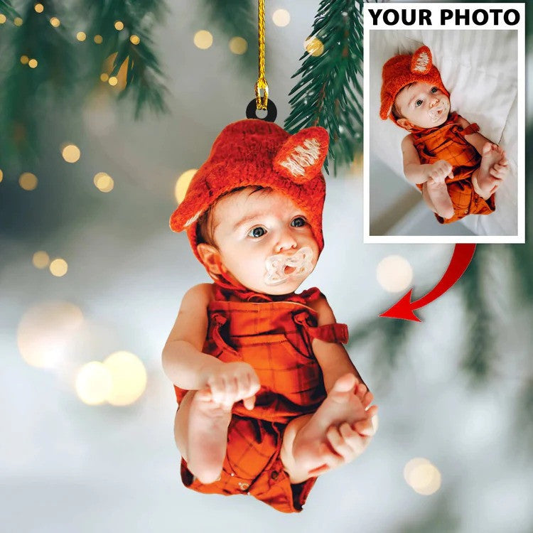 Custom Photo Ornament Christmas - Baby Cute for Baby New Born Christmas Gift SO1306