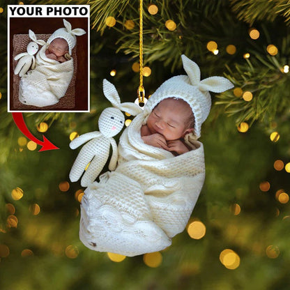 Custom Photo Ornament Christmas - Baby Cute for Baby New Born Christmas Gift SO1306