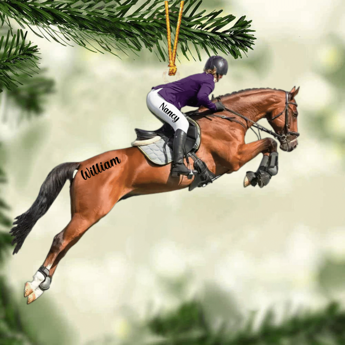 Personalized Equestrian Girl Ornament - Gift Idea For Horse Lover/ Christmas OO4357