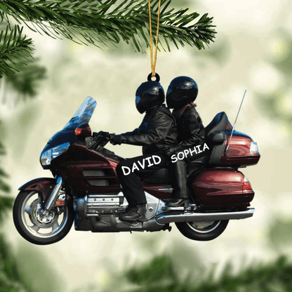 2024 New Release Personalized Biker Couple Gold Wing Motorcycle Ornament SO0671