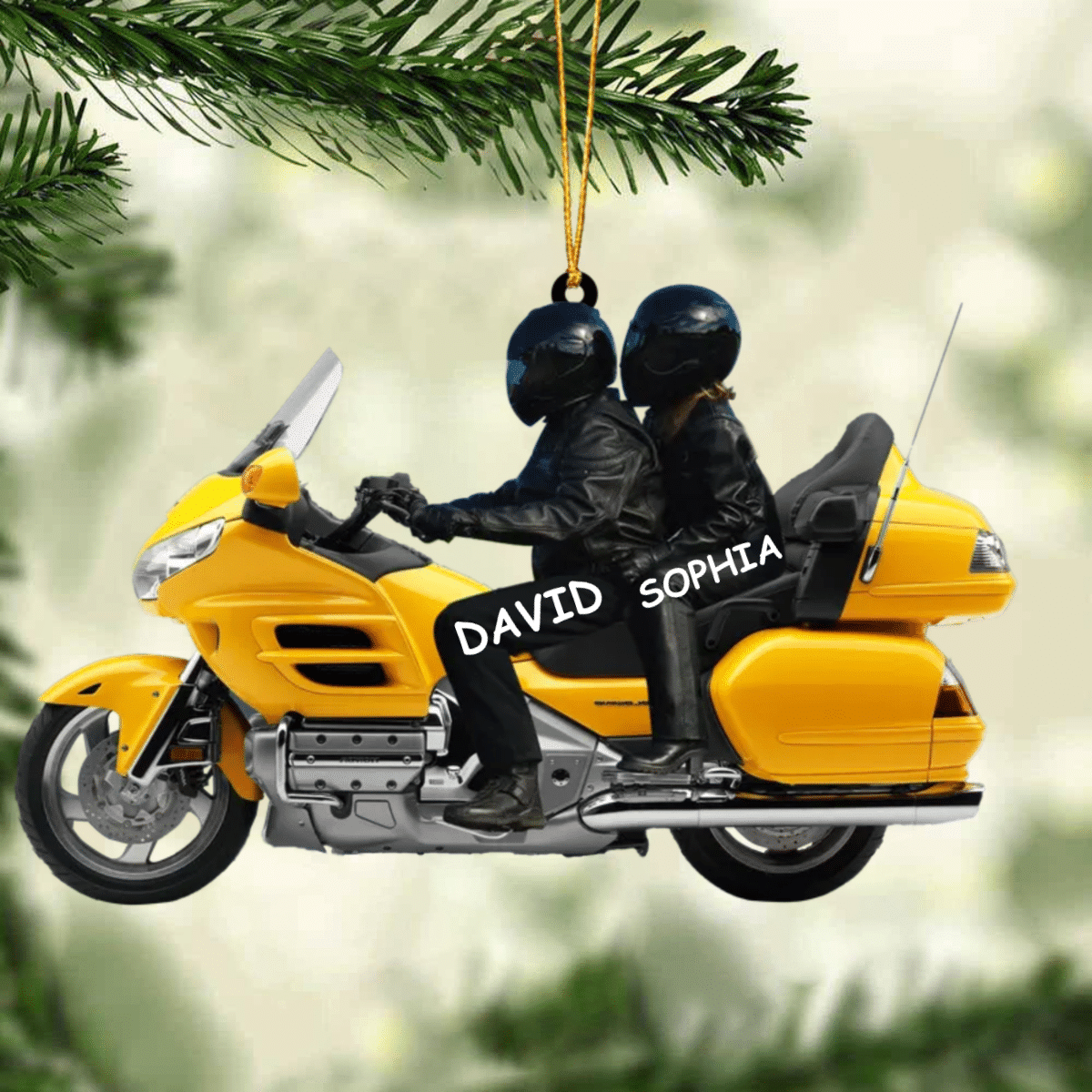 2024 New Release Personalized Biker Couple Gold Wing Motorcycle Ornament SO0671