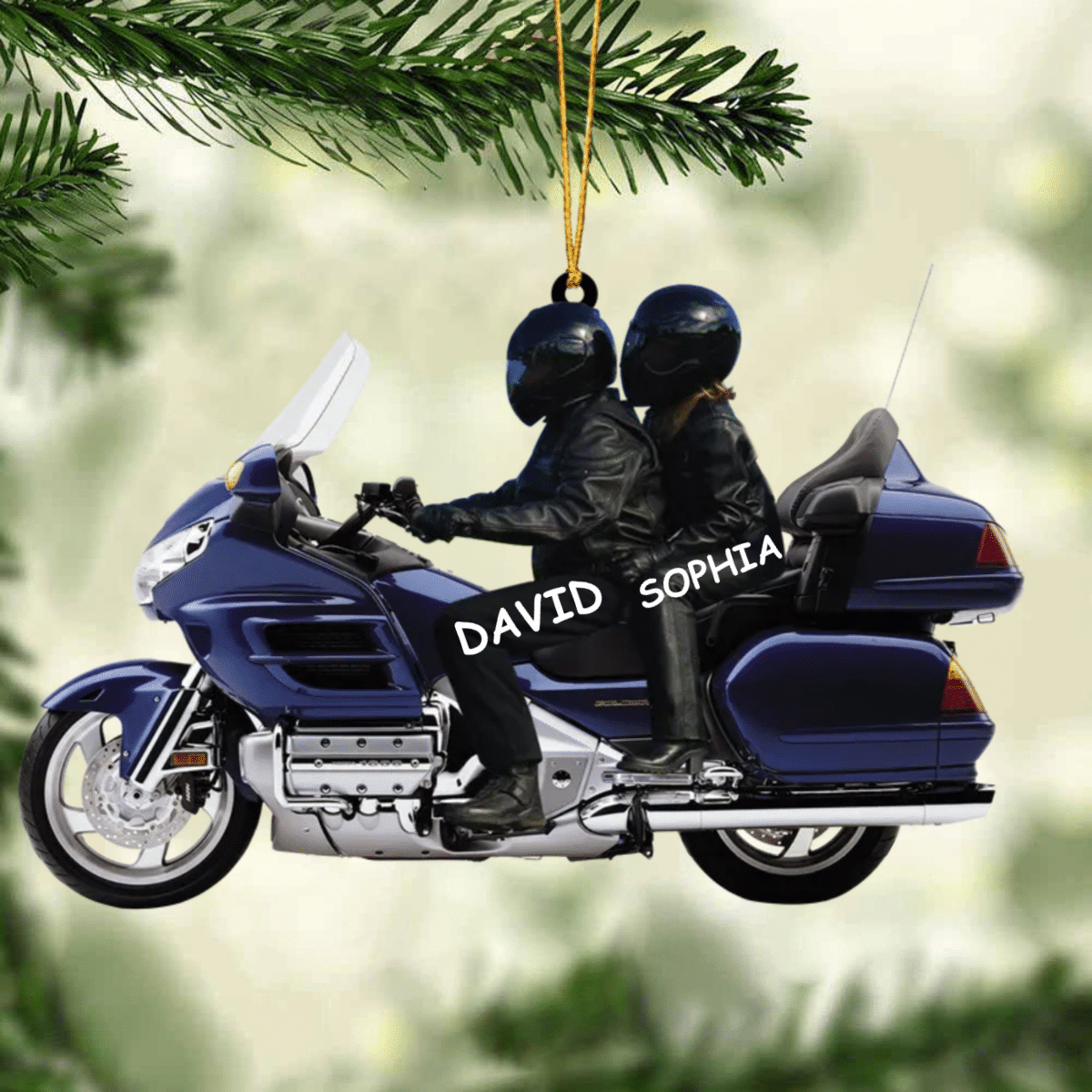 2024 New Release Personalized Biker Couple Gold Wing Motorcycle Ornament SO0671