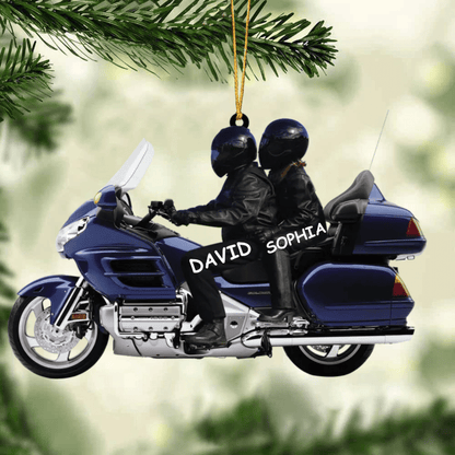 2024 New Release Personalized Biker Couple Gold Wing Motorcycle Ornament SO0671