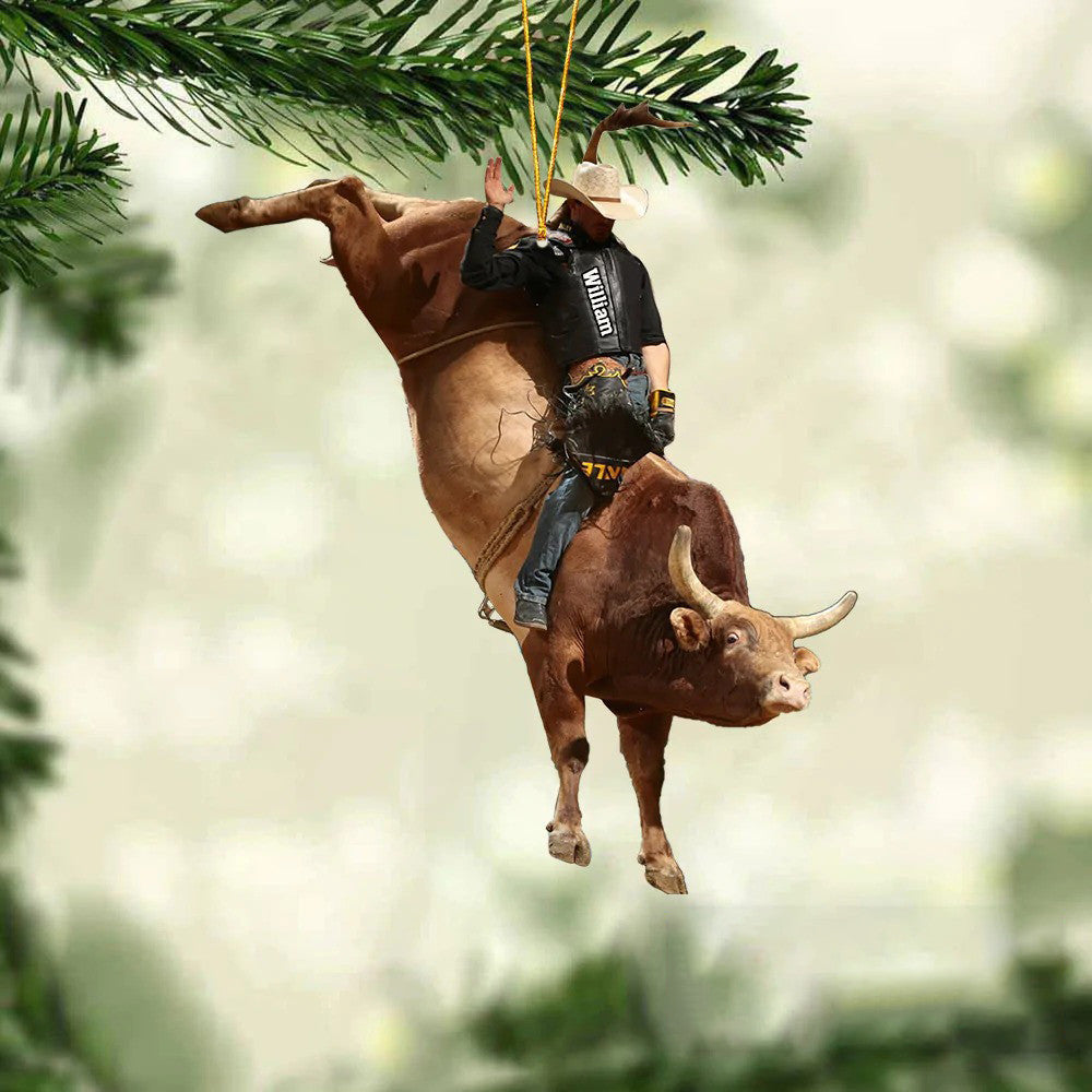 Personalized Bull Riding Ornament - Gift Idea For Cowboy Christmas Ornament SO0996