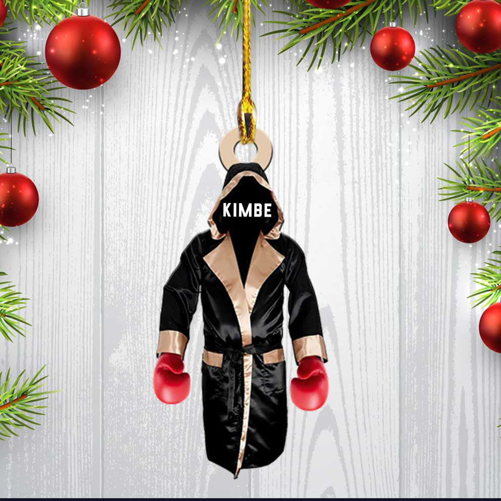 Pink Boxing Gloves - Personalized Christmas Ornament - Christmas Gifts For Breast Cancer Fighters SO1305