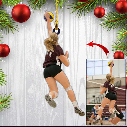 Custom Photo Volleyball Women Christmas Ornament for Her, Volleyball Man Ornament for Christmas Decor OO4346