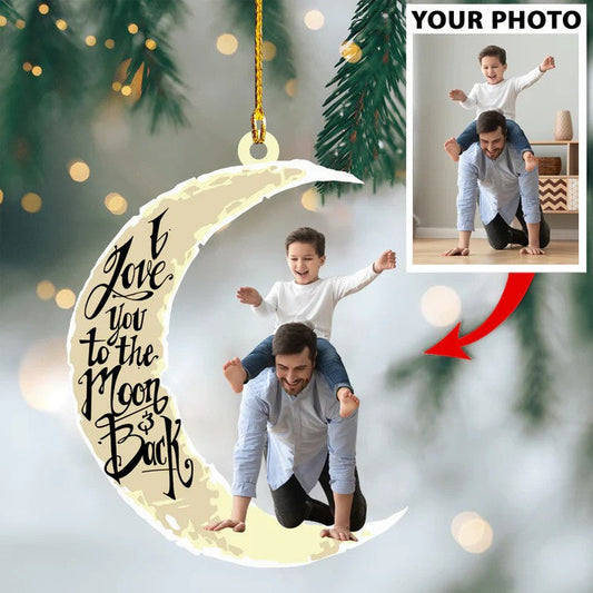 Custom Photo Father and Son Christmas Ornament, Gift for Dad and Son Family Ornament OO4337