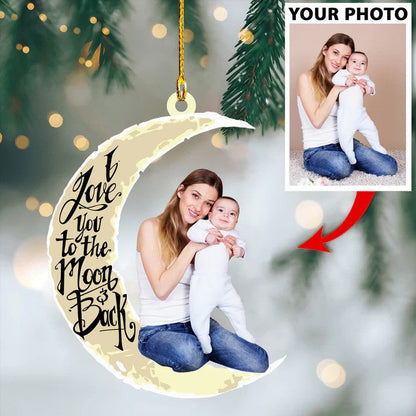 Custom Photo Mother and Son Christmas Ornament, Gift for Mom and Son OO4336