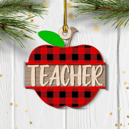 Customized Teacher Name Custom Shape Teacher Christmas Ornament for Her, Him OO4335