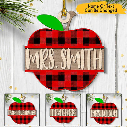 Customized Teacher Name Custom Shape Teacher Christmas Ornament for Her, Him OO4335