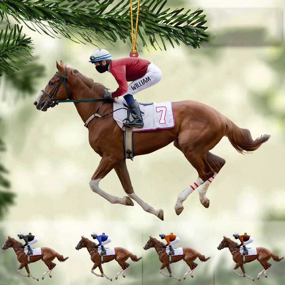 Personalized Equestrian Ornament for Men - Gift Idea For Horse Lovers, Horse Christmas Ornament for Him OO4332