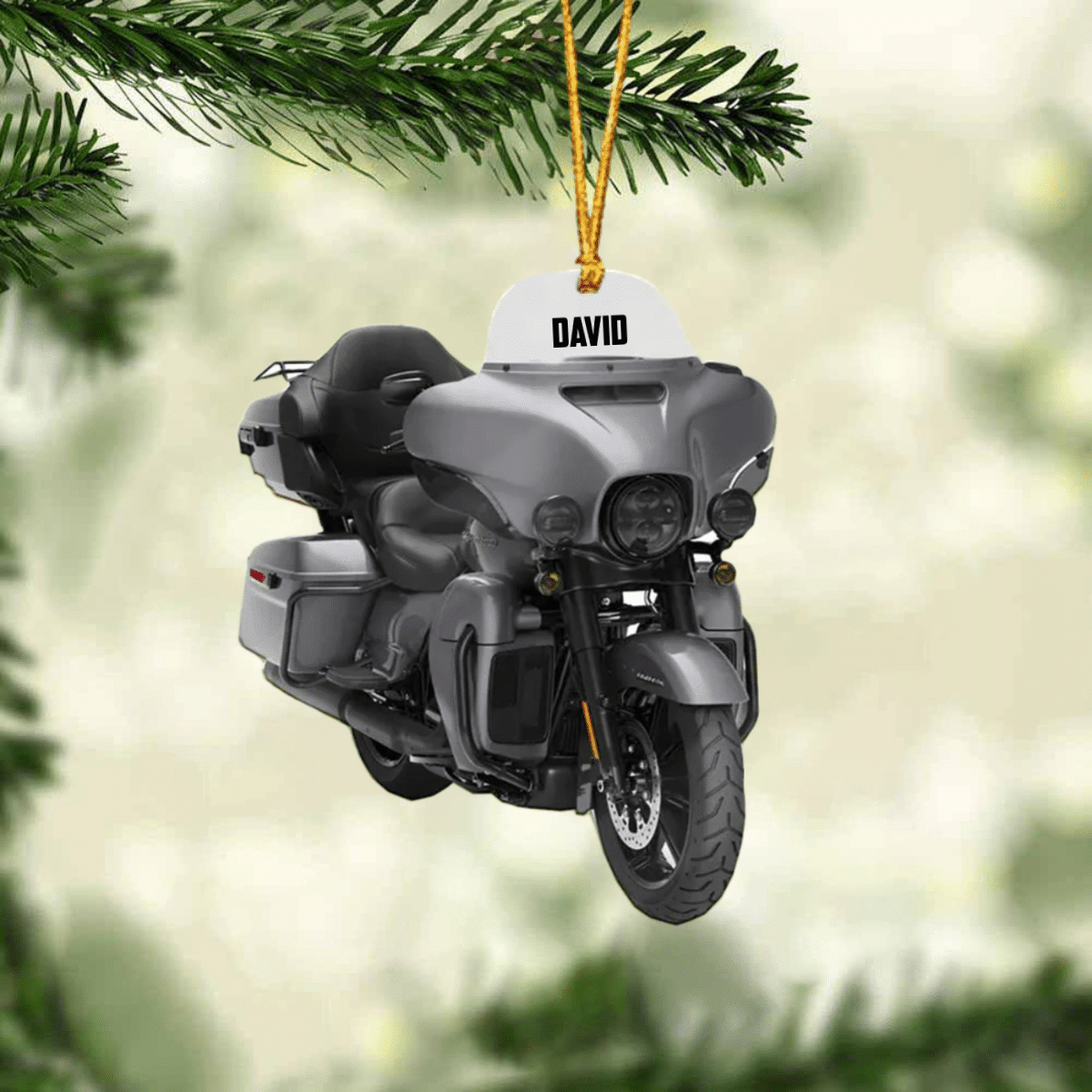 Personalized Grand Touring Motorcycle Ornament, Custom Name Motorcycle Christmas Ornament for Him SO0858