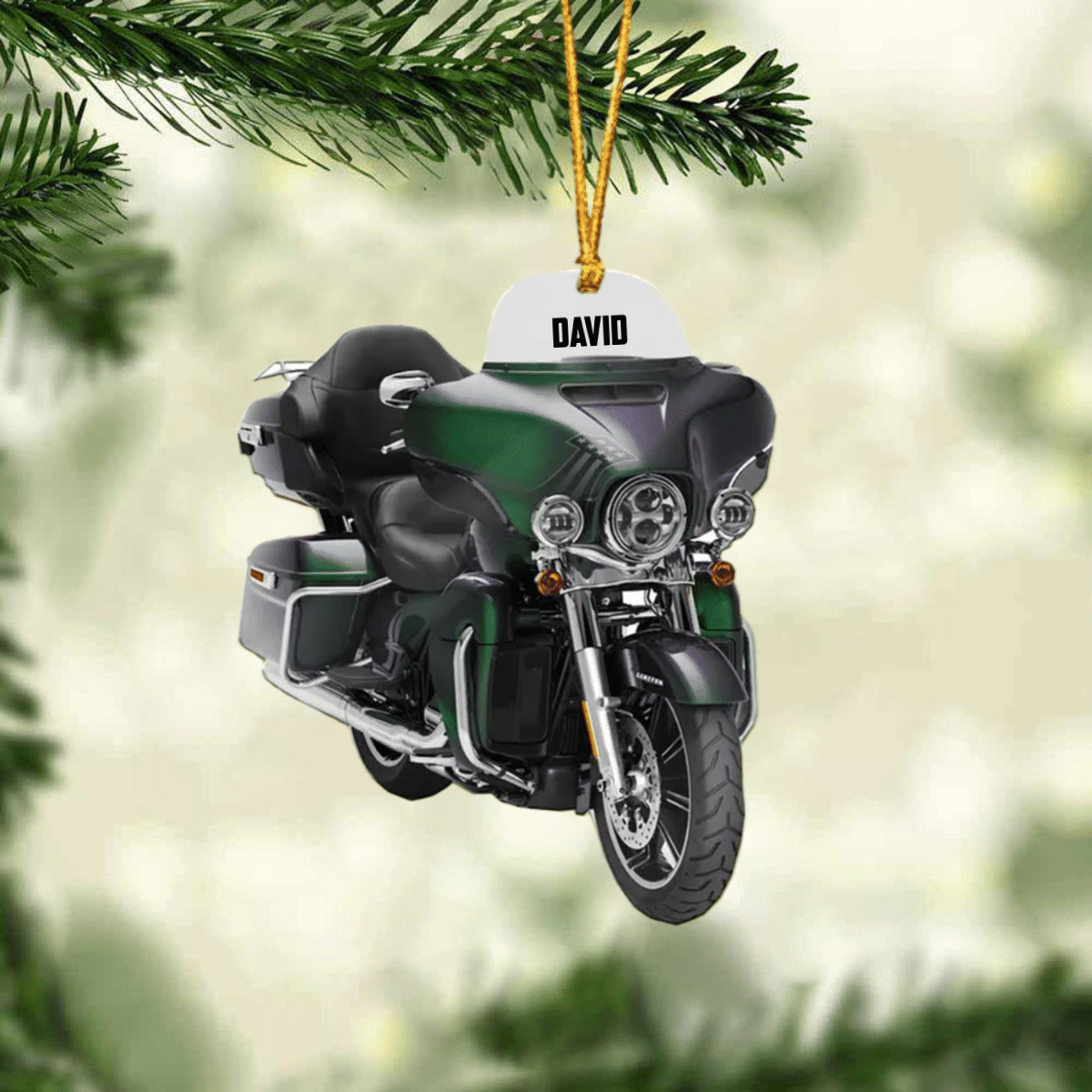 Personalized Grand Touring Motorcycle Ornament, Custom Name Motorcycle Christmas Ornament for Him SO0858